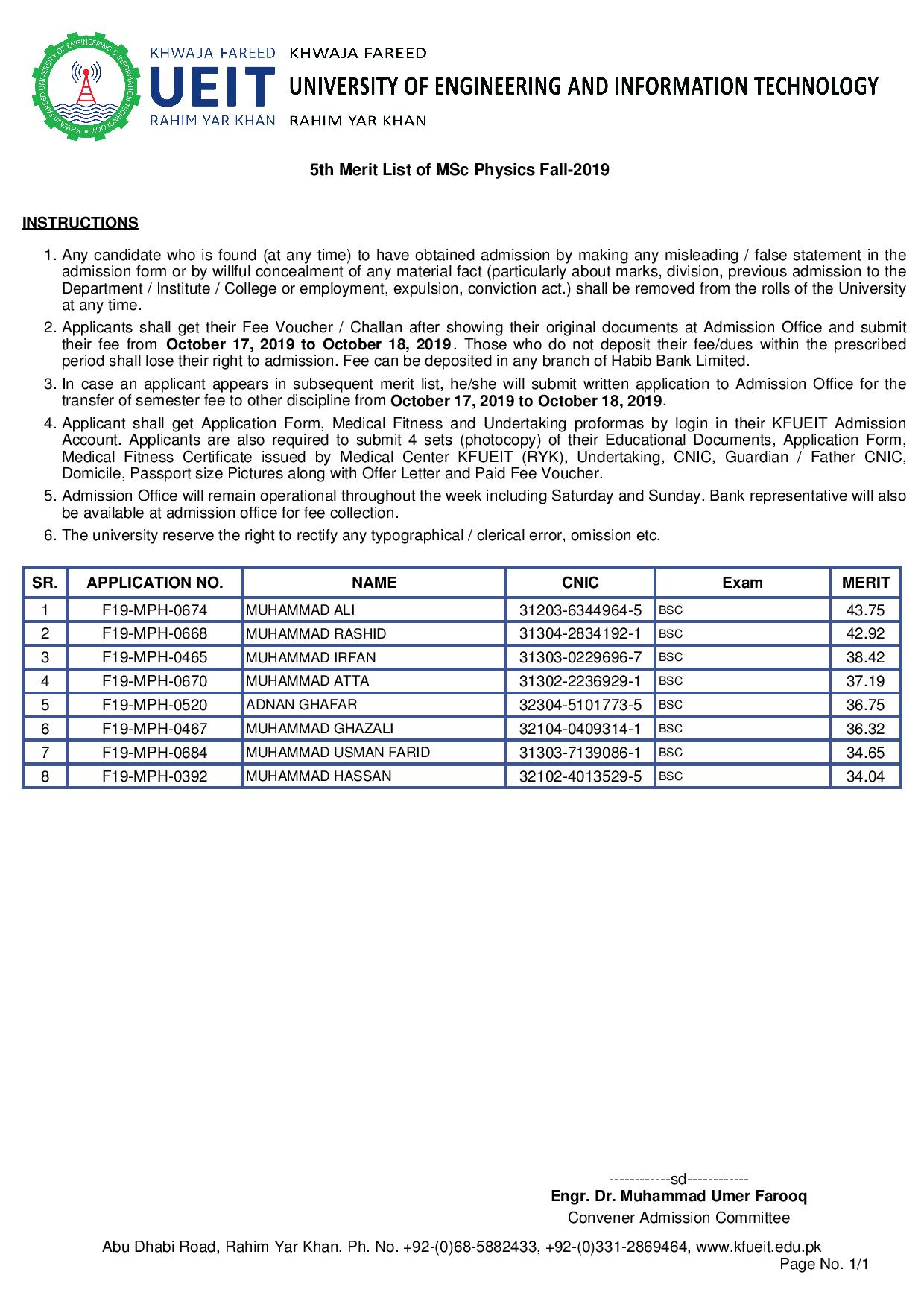 5th Merit List of MSc Physics Fall-2019-page-001