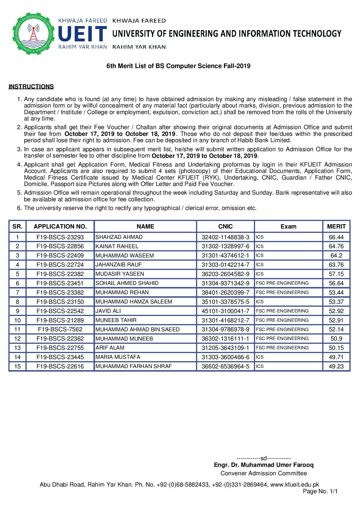 6th Merit List of BS Computer Science Fall-2019-page-001