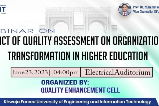 Webinar on the Impact of Quality Assessment on Organizational Transformation in Higher Education.