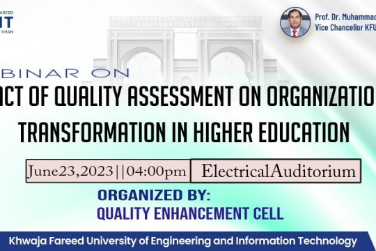 Webinar on the Impact of Quality Assessment on Organizational Transformation in Higher Education.