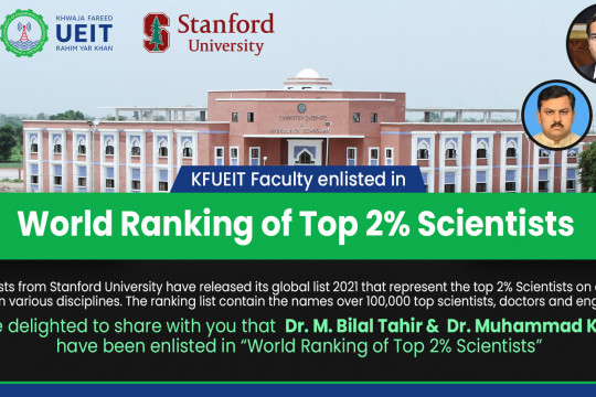 KFUEIT's two professors were named among the top 2% scientists in the world by Stanford.
