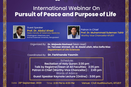 International Webinar on Pursuit of Peace and Purpose of Life