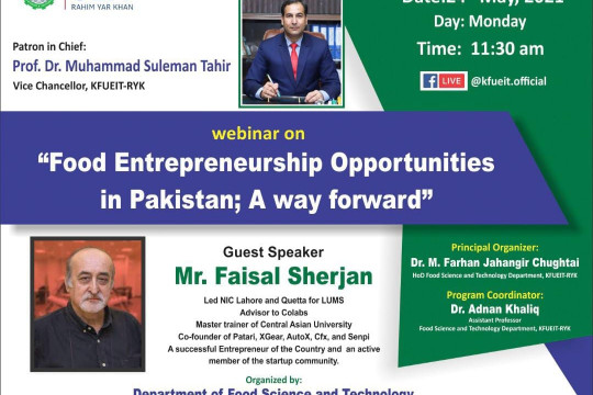 “Food Entrepreneurship opportunities in Pakistan; A way forward” by Mr. Faisal Sherjan FSJ