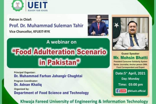 Webinar on Food Adulteration Scenario in Pakistna by Mr. Mohsin Bhatti, GNN, Lhr