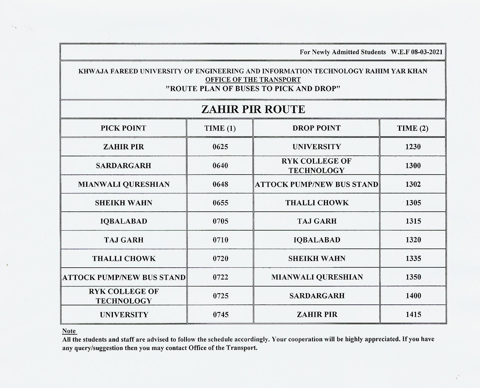 Buses Routes For Newly Admitted Students_0001