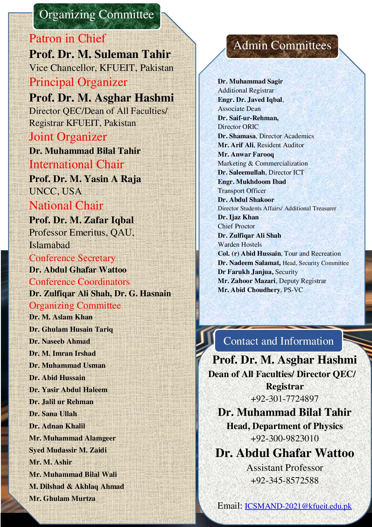 Page 4 - 9th ICSMAND-2021 @ KFUEIT (Updated brochure) - Final - 1
